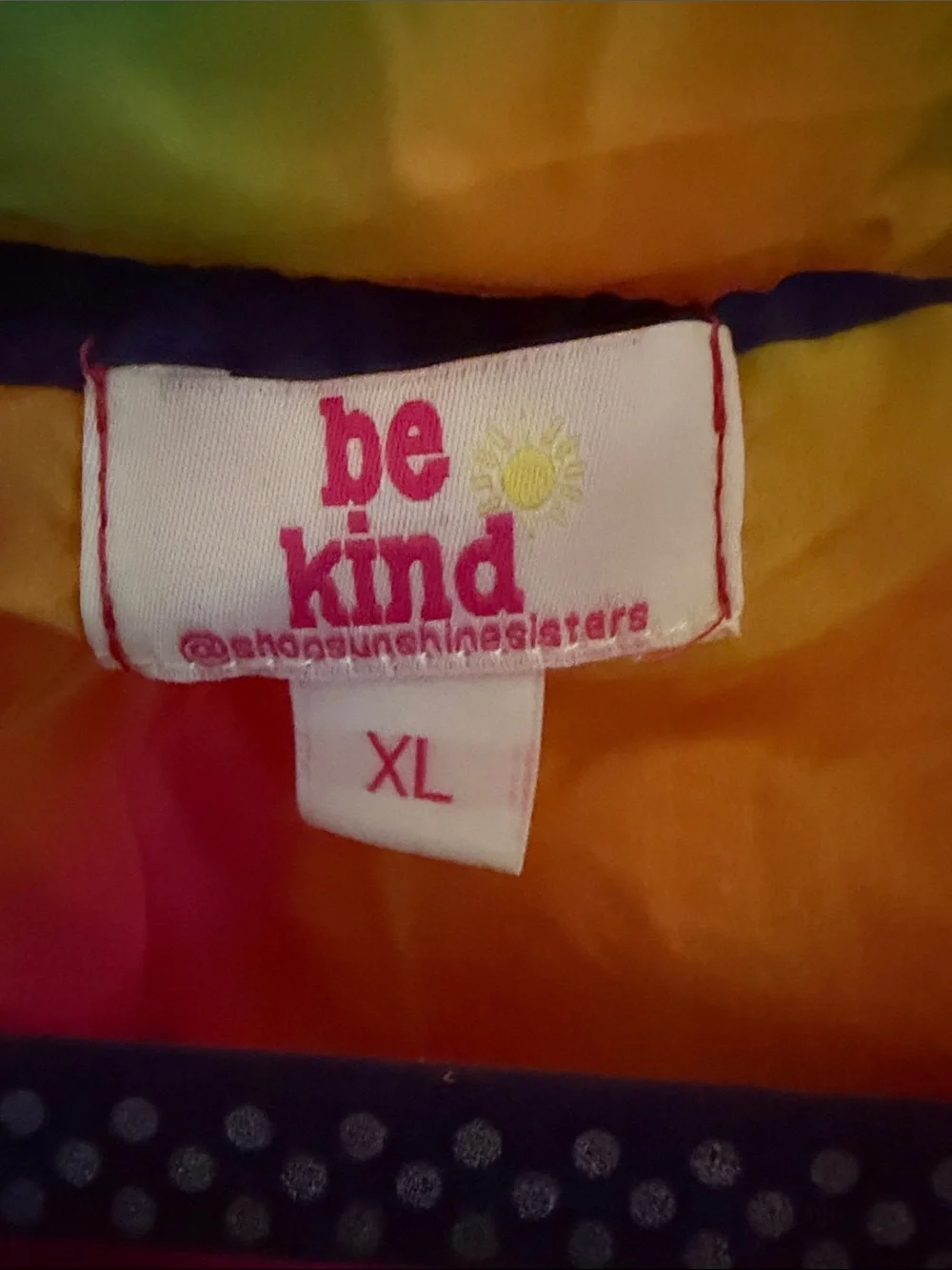 Sunshine Sisters Tie Dye Be Kind Puffer Jacket - Multicolor